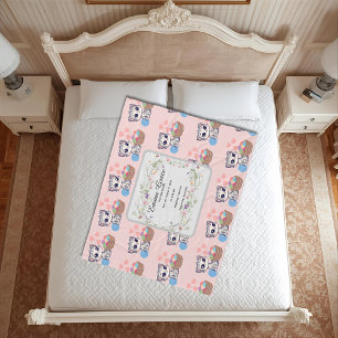 Personalized Kitten Baby Blanket   Custom Birth