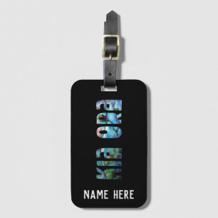 PERSONALIZED KIWI GREETING PAUA LUGGAGE TAG