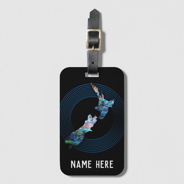 PERSONALIZED KIWI PAUA LUGGAGE TAG (Front Vertical)