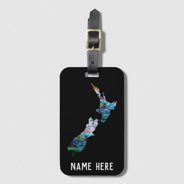 PERSONALIZED KIWI PAUA LUGGAGE TAG (Front Vertical)