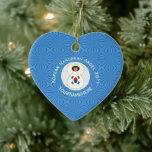 Personalized Korean (South) Angel Hanukkah Flag Ceramic Tree Decoration<br><div class="desc">Blue and white squiggly squares for Hanukkah make up the background for this Republic of Korea flag or South Korean flag angel. Add a name, yours or someone else's for a personalized gift. Customize by adding the correct year for your situation. Designed for your Hanukkah decor this holiday season. This...</div>
