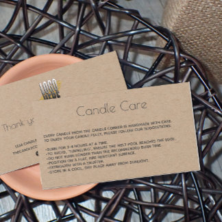 Personalized Kraft Paper Logo Candle Care Card