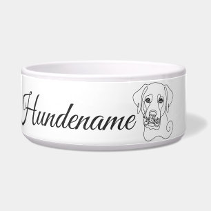 Personalized Labrador Minimalist Line Art bowl