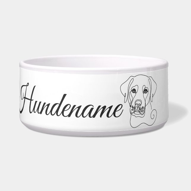 Personalized Labrador Minimalist Line Art bowl (Front)