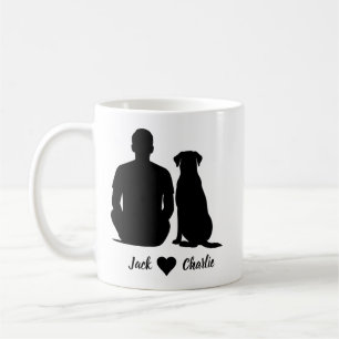 Personalized Labrador Retriever Dog And Male Owner Coffee Mug