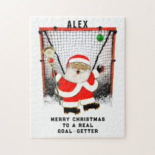 Personalized Lacrosse Holiday Gift Jigsaw Puzzle