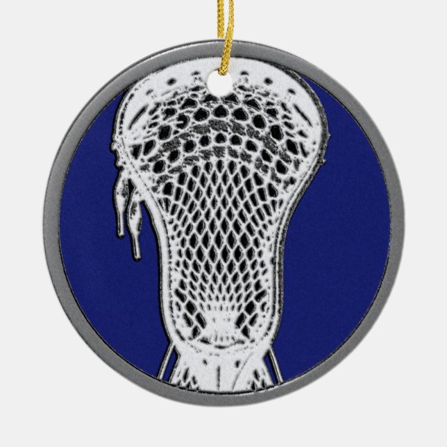 Personalized Lacrosse Keepsake Ceramic Tree Decoration (Front)