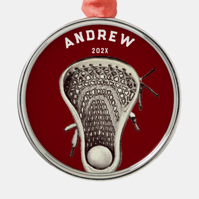 Personalized Lacrosse Player 2023 Collectible Metal Tree Decoration (Front)