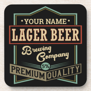 Personalized Lager Beer Brewing Co Label Bar Pub   Coaster