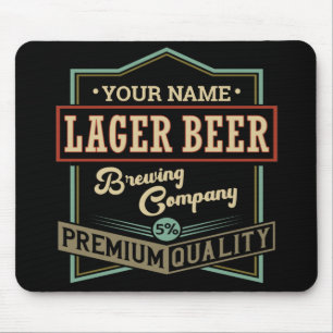 Personalized Lager Beer Brewing Co Label Bar Pub   Mouse Mat