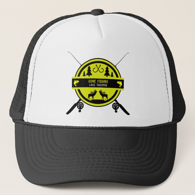 Personalized Lake Fishing Gift Trucker Hat (Front)