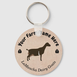 Personalized LaMancha Dairy Goat Key Ring