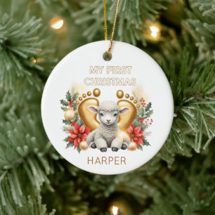 Personalized Lamb Ornament for Baby