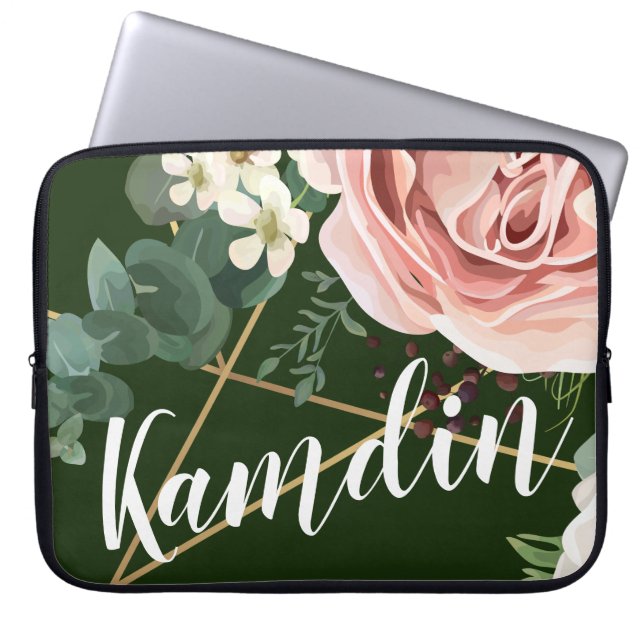 Personalized Laptop Case Geometric Garden Hunter (Front)