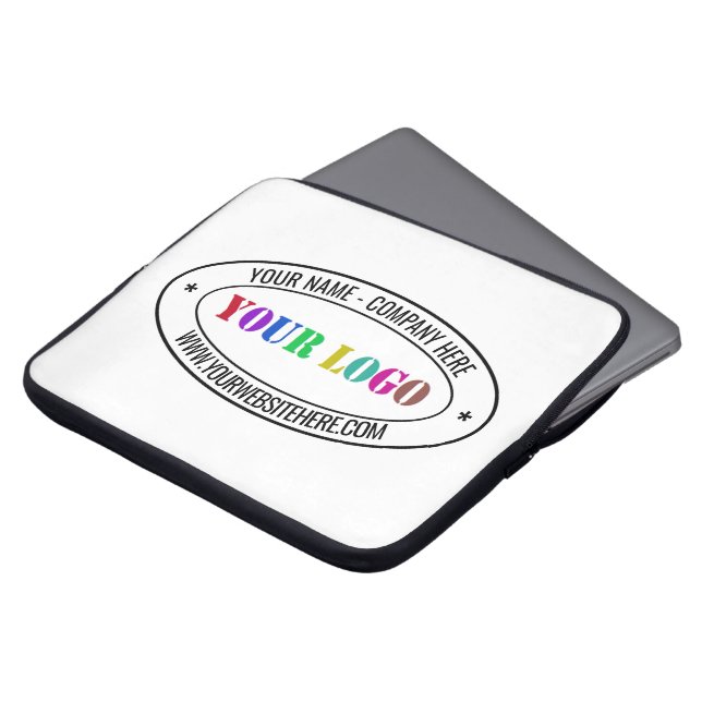 Personalized Laptop Sleeve with Your Logo and Text (Front Top)
