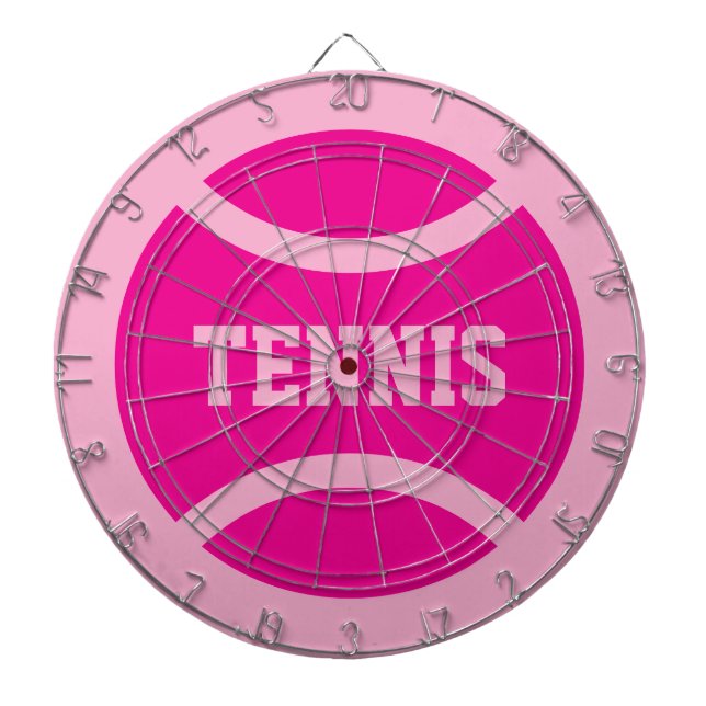 Personalized large pink tennis ball dartboard game (Front)