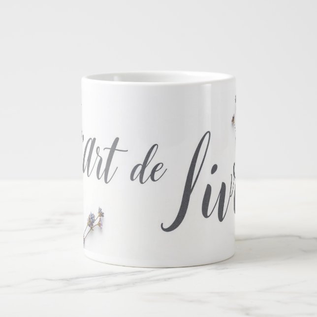 Personalized L'Art de Vivre Slow Living Aesthetic Large Coffee Mug (Front)