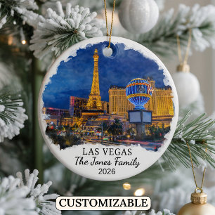 Personalized Las Vegas Ornament, Custom Nevada Ceramic Tree Decoration