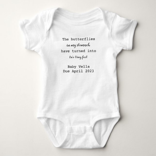 Personalized Last Name Announcement Baby Bodysuit (Front)