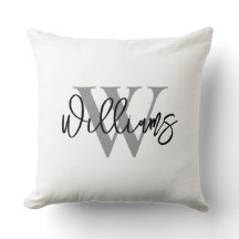 Personalized Last Name Wedding Throw Pillow