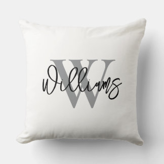 Personalized Last Name Wedding Throw Pillow