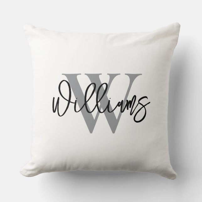 Personalized Last Name Wedding Throw Pillow (Front)