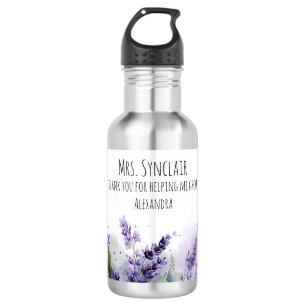 Personalized Lavender Flowers Teacher Appreciation 532 Ml Water Bottle