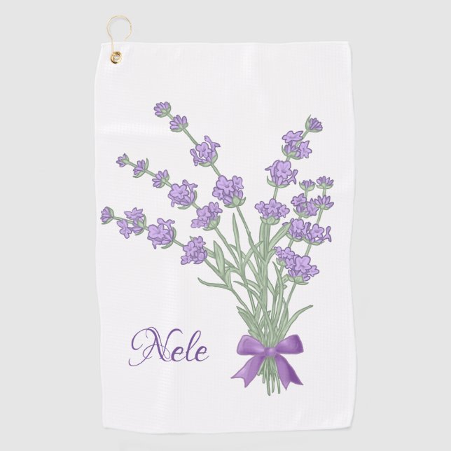 personalized lavender golf towel (Front)