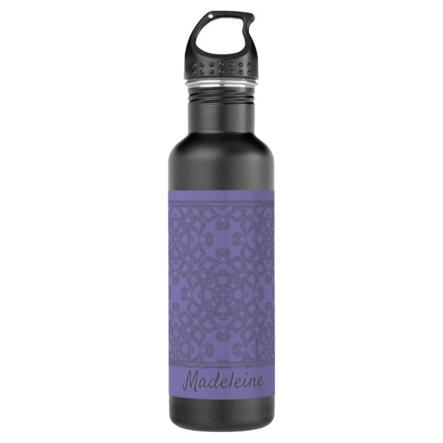 Personalized lavender pattern 710 ml water bottle (Front)