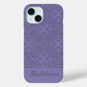 Personalized lavender pattern iPhone 15 case