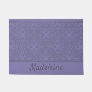 Personalized lavender pattern doormat