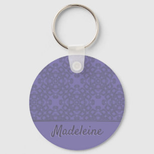 Personalized lavender pattern key ring