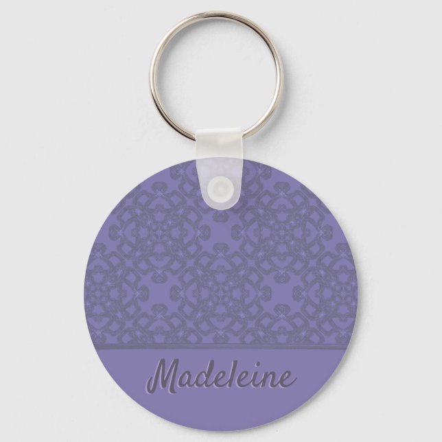 Personalized lavender pattern key ring (Front)