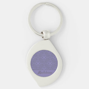 Personalized lavender pattern key ring
