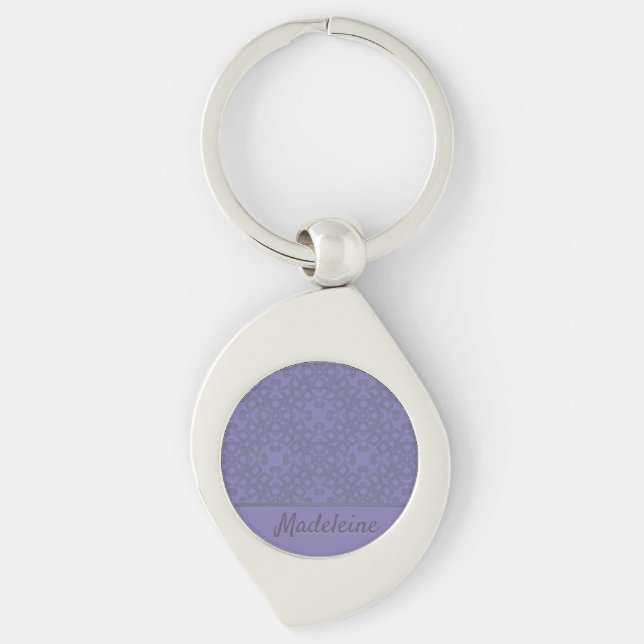 Personalized lavender pattern key ring (Front)
