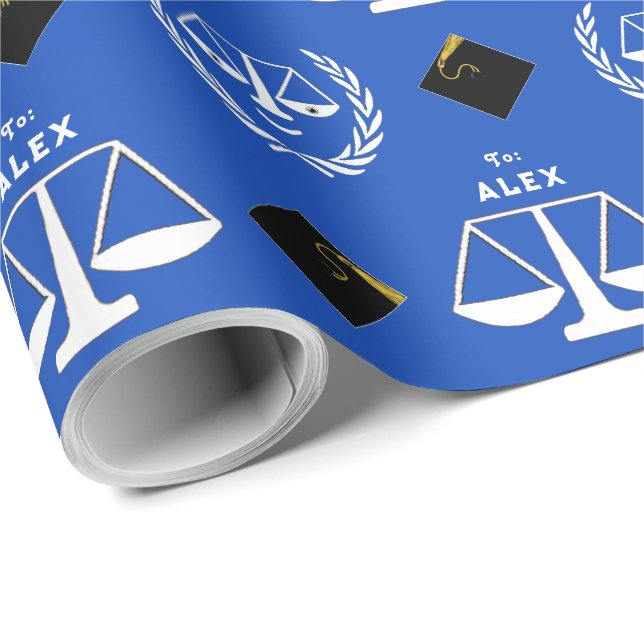 Personalized Law School Grad Gift Wrapping Paper (Roll Corner)