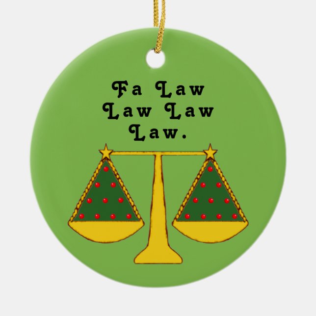 Personalized Lawyer Keepsake Ceramic Tree Decoration (Front)