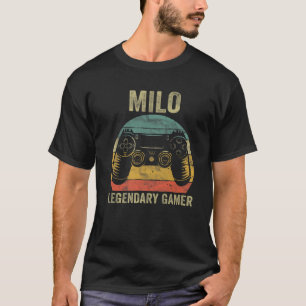 Personalized Legendary Gamer Milo Name Video Gamer T-Shirt