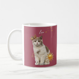 Personalized Leo Cat Mug with Name