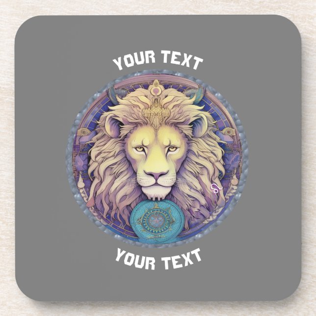 PERSONALIZED LEO ZODIAC SIGN  COASTER (Front)