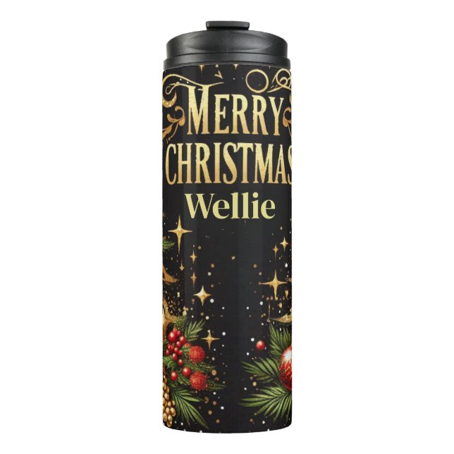 Personalized Leopard Christmas Tumbler Gift (Front)