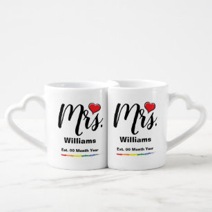 Personalized Lesbian Hers and Hers Coffee Mug Set