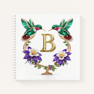 Personalized Letter B Wedding Planner Hummingbird Notebook