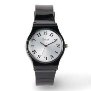 Personalized Letter Dial Silver Gradient Watch