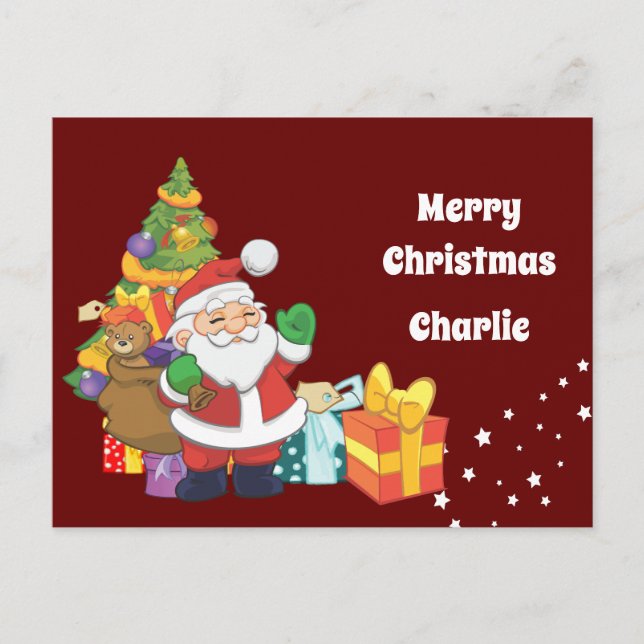Personalized letter postcard from Santa to a child (Front)