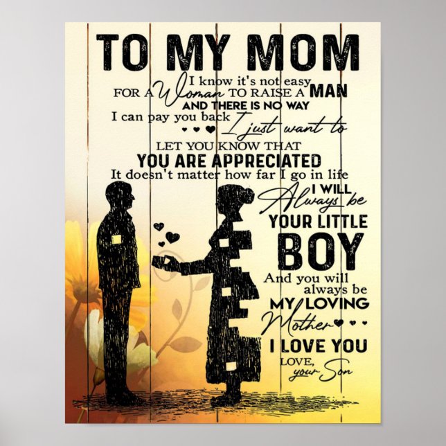 Personalized Letter To Mom, to my mom gift, Poster (Front)