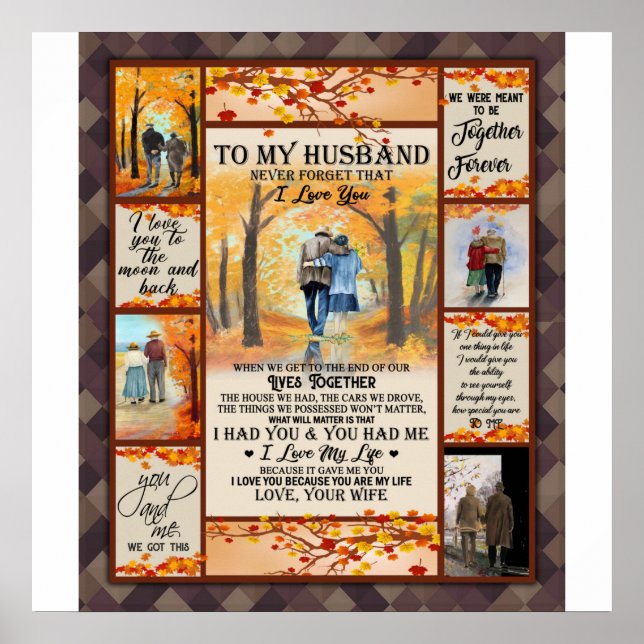 Personalized Letter To My Husband, Love Husband Poster (Front)
