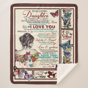 Personalized Letter To My Loving Daughter Sherpa Blanket