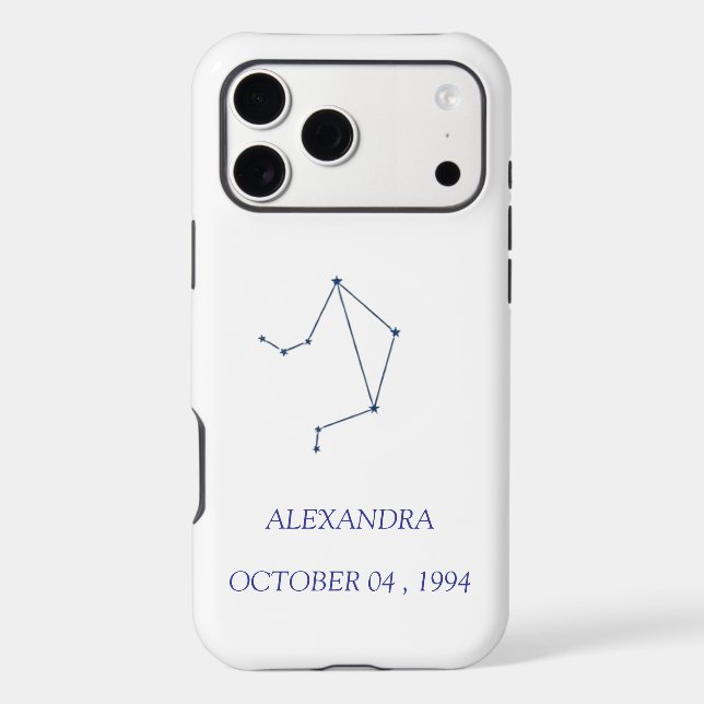 Personalized Libra Constellation iPhone Case - Cus (Back)