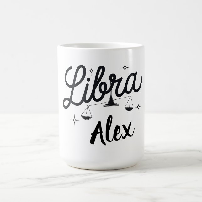 Personalized Libra Zodiac Sign Art  Coffee Mug (Center)